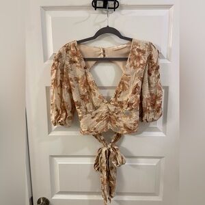 Fabrik open back cropped shirt